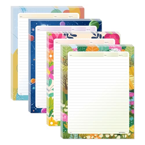 ARTYSCALE A4 Designer Multicolour Project Paper Sheet (One Side Ruled) for School, Colleges Assignments, Creative Art & Craft Practical Work, 4 Styles (80 Sheets)