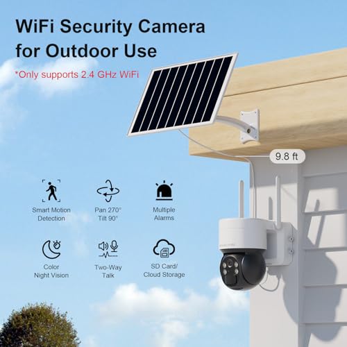 Image of HOSAFE.COM Security Cameras Wireless Outdoor, Free Cloud Storage, Solar WiFi Cameras for Home Security, 2K Color Night Vision, AI Motion Detection, 2-Way Audio, IP66 Waterproof, 360 Live View