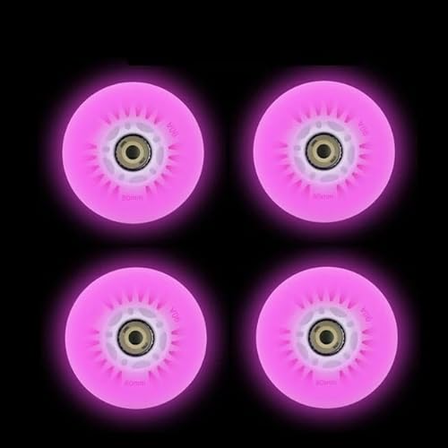 Inline-Skates mit Blitzrad, 60/62/64/68/70/72/76/80/90/100/110/125 mm, Rosa, 4 Stück Inline-Skates mit Blitzrad, 60/62/64/68/70/72/76/80/90/100/110/125 mm, Rosa, 4 Stück