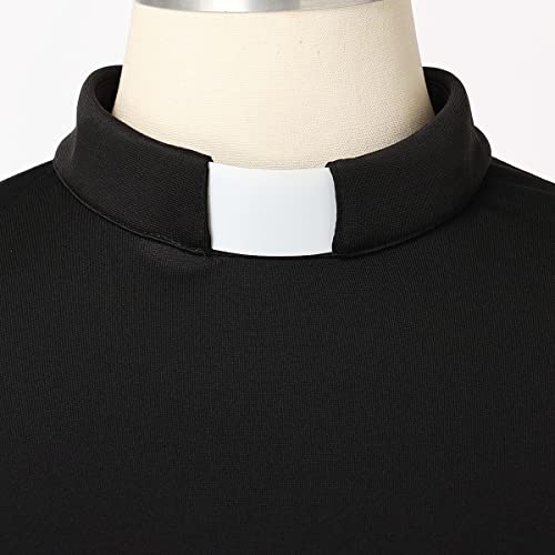 Church Clergy Dress for Women Minister Half Sleeve Loose Elegant Dress with Tab Collar2