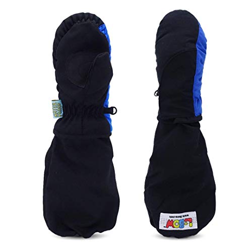 Image of L-Bow Kids Mittens - Super Soft Easy Entry Style, Waterproof Stay On Design, Cold Weather 3M Thinsulate Material, Winter Toddler Mittens for Snow (Small, Blue)