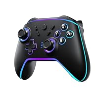 Toxfla Switch Controllers, Wireless Switch Pro Controller with RGB LED, Programmable Buttons, Turbo, Motion, Vibration Function, Compatible with Nintendo Switch/Lite/OLED