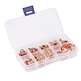 【Hohe Qualität】: Hochwertiges Kupfer, Schmelzpunkt bis 1083 ℃, gute elektrische Leitfähigkeit und Wärmeleitfähigkeit.Die isolierte Beilagscheiben haben eine stabile Leistung und ist unempfindlich gegen Luft, Wasser und Temperatur. Flache Unterlegscheiben werden hauptsächlich verwendet, um den Druck zu reduzieren und die Reibung zu reduzieren.