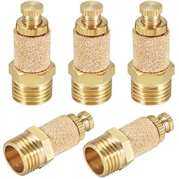 1/4" inch BSP thread Brass Silencer with adjustable air Flow Control Pneumatic Muffler - 4 Nos