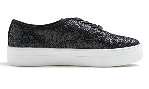 Image of FEVERSOLE Women's Fashion Dress Sneakers Party Bling Casual Flats Embellished Shoes