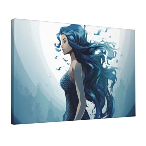 Impression sur toile HD haut de gamme sirène bleue LPSRTWE