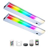 LED Under Cabinet Lighting Hardwired, Smart Adjustable White and RGB Dimmable Lights for Under Cabinets in Kitchen,...