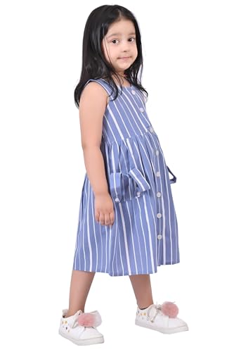 Image of CMMCHAAH Pure Cotton Printed Frock Dress for Girls| Kids Dress |2-12 Years Sizes | Knee Length Frock Dress