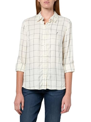 Image of Nautica Women's Button Front Long Sleeve Roll Tab Shirt