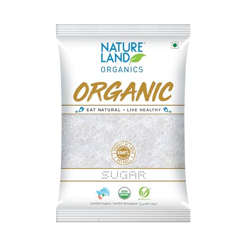 Image of Natureland Organics White Sugar 1 Kg (Pack of 6) - Organic Sugar