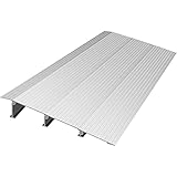 Rampa de altura ajustable: Tamaño: 17,2" x 34" x 3" / 43,6 x 86,4 x 7,62 cm. Rango de altura utilizable de 0,75" - 3,25" / 1,9-8,26 cm. Una aleta ajustable se conecta a la parte superior de la rampa para proporcionar 0,25" / 6,35 mm de altura adicional. Las 3 secciones de la rampa del umbral de la puerta se pueden conectar o desconectar para lograr un ajuste de altura para sus diferentes necesidades.