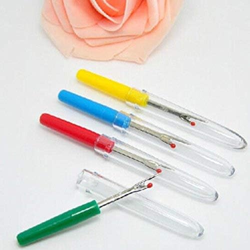 Gemsy Seam Ripper Tool Set Piece Sewing Accessories Kit for Stitch Removal | Thread Cutting | Ideal for Sewing, Tailoring, DIY Projects | Stainless Steel Blades with Comfort Grip Handles Set of 4 2