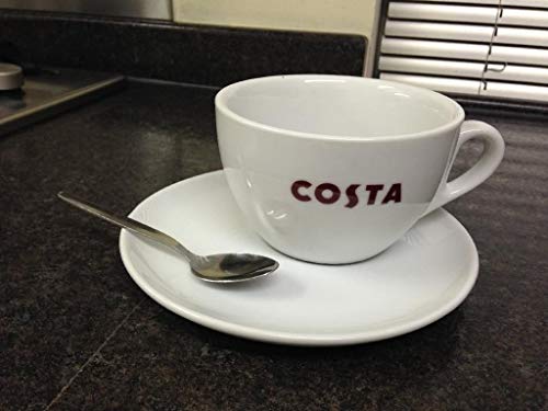 Costa Coffee Large Cup with Saucer and Spoon Medio Mug 454ml 16oz