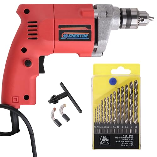 CHESTON Drill Machine For Home Use With Set Of 13 Drill Bits | 4500 RPM Speed | Tool Kit With 1.5mm-6.5mm Drill Bits | Bits For Drill Machines | Tool Kit For Home Use Multipurpose | Drilling Machine (B0D7ZPQT3G) Amazon Price History, Amazon Price Tracker