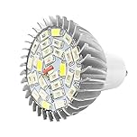 VIFERR LED Grow Light 28W Full Spectrum Plant Grow Lights E14/GU10 Indoor Plants Seedling Veg and Bloom Plant Hanging Growing Lamps Bulb for Flower Plant 85V-265V(GU10)