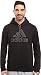 adidas Men's Essential Cotton Fleece Logo Pullover, Large, Black/Dark Grey Heather
