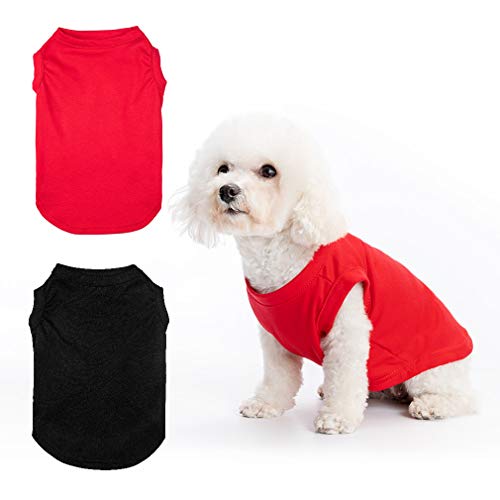 BINGPET Shirts for Small Medium Large Dogs - 2 Pack Summer Cool Dog T Shirt Clothes Soft and Breathable, Cute Puppy Apparel Outfits