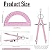 EBOOT Student Geometry Math Set, Drawing Compass and 6 Inch Clear Swing Arm Protractors 180 Degree Math Protractor(Pink and Pink)