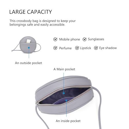 Image of Circle Crossbody Bag for Women NYLON Circle Purse with Zipper Adjustable Knot Shoulder Straps