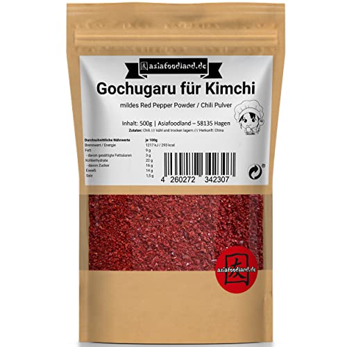 asiafoodland - Gochugaru Groß-Packung - Chili Pulver für Kimchi - Red Pepper Powder, 1er Pack (1 x 500g) Cover