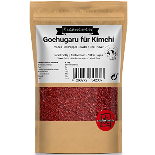 asiafoodland - Gochugaru Groß-Packung - Chili Pulver für Kimchi - Red Pepper Powder, 1er Pack (1 x 500g)