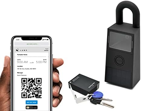 Lubn LTE Smart Camera Key Lock Box, Remote APP Key Box with QR Code Secure Access, Durable Outdoor Weatherproof Portable Digital Key Safe, Instant Visitor Check-in Photo Notice(Free 3 Month LTE Data)