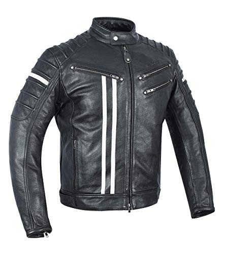 Veste en cuir moto homme Bronx d'une résistance supérieure avec coques blindées