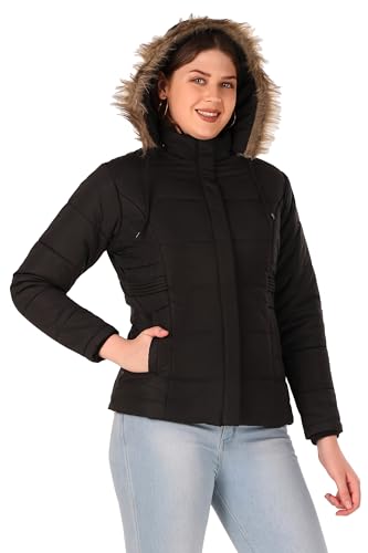 Image of Brazo Girls and Women's Puffer Regular Fit Bomber Jacket For Winter Wear | Hooded Neck | Full Sleeve | Zipper | Casual Jacket For Woman & Girl | Western Stylish Jacket For Women