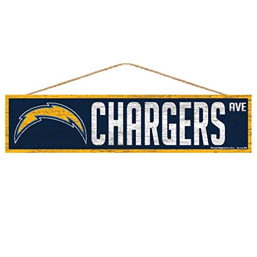 Wincraft NFL Los Angeles Chargers SignWood Avenue Design, Team Color, 4x17