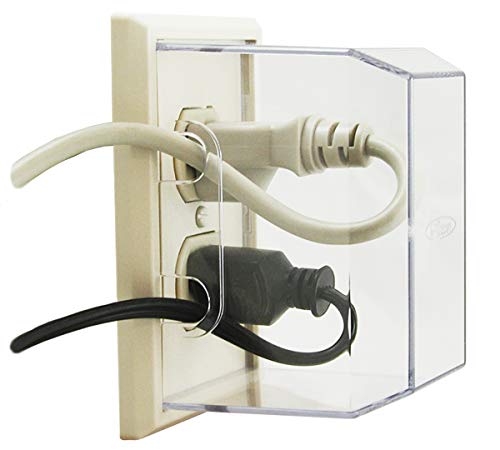 Image of LectraLock - Baby Safety Electrical Outlet Cover - Large Plug Cover - Deep Babyproof Socket Cover, Almond