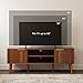 LCRBOL TV Stand for Living Room, Mid Century Modern Entertainment Center for 55/60 inch TVs, TV Console with Fluted Door Cabinets and Open Shelves, for Bedroom, Walnut