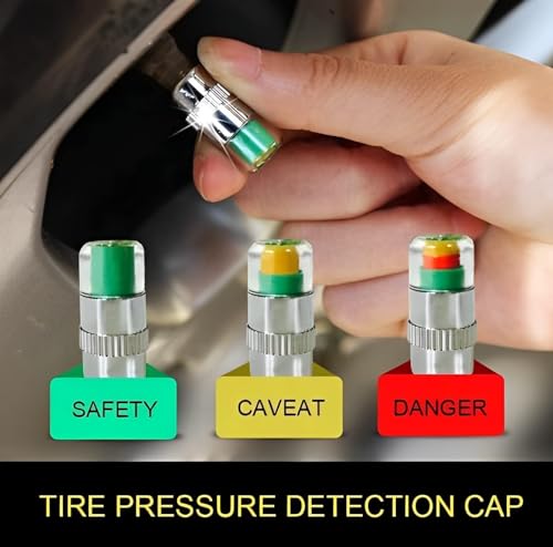 Image of Bike Tire Pressure Monitor Valve Stem Cap Tire Sensor Indicator 3 Color Air Alert Compatible with TVS NTORQ 125