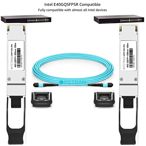 Image of 40GBASE-SR4 QSFP+ Optical Transceiver Module Compatible with Intel E40GQSFPSR 850nm 100m DDM MPO-12 /UPC MMF