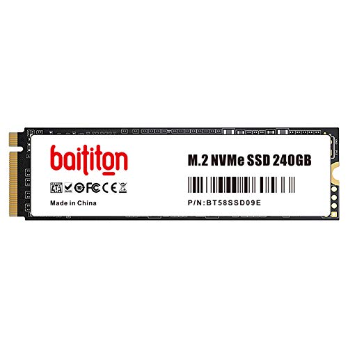 BAITITON NVME 240GB SSD M.2 2280 PCIe Express GEN3.0x4 Disco Duro Interno Unidad de Estado sólido de Alto Rendimiento de Lectura 1800 MB/s de Escritura 1000 MB/s