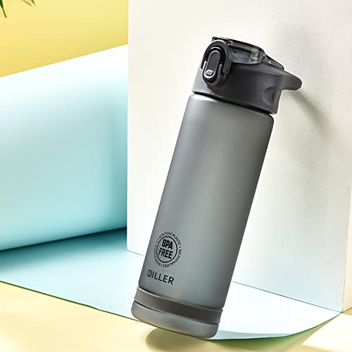 Leeeeey Water Bottle With Time Marker And Straw ,25 Oz Plastic Leak Proof Water Bottle With Handle ,Ideal Gift For Fitness,Camping,Outdoors Sports (25Oz-Blue) #TOP5