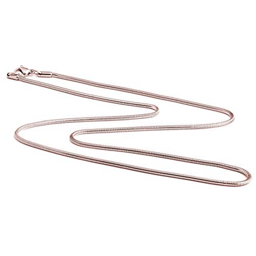 König Design Snake Chain 3.2mm Men Women Stainless Steel Chain Necklace Rose Gold 55 cm Long