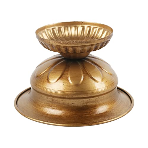 Philpety 2 Pcs Gold Vase For Flowers Classy Designed Metal Urn Planter For Centerpieces Wedding Galvanized Finish Flower Holder Vase For Living Room Home Decor, 3.94" H #TOP3