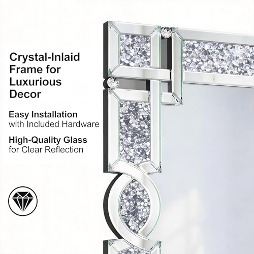 Image of Bathroom Vanity Mirrors for Over Sink, 28x39 Inche Bedroom Mirrors for Wall, Wall Mirrors Decorative for Living Room, Decorative Mirror for Decor, Entryway Wall-Mounted Mirror