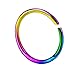 Taffstyle Piercing Continuous Ring Fake Klemmring Dünn Septum Tragus Helix Nase Lippe Ohr Nasenring Ohrpiercing Hoop Clip On Rainbow 0,8mm x 10mm