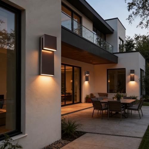 Image of Tarentlight Outdoor Light Fixtures Wall Mount Set of Two, Dusk to Dawn Patio Wall Lamp, Bronze Exterior Lighting Fixtures for Porch, Patio, Backyard, Garage - Waterproof Front Porch Lights