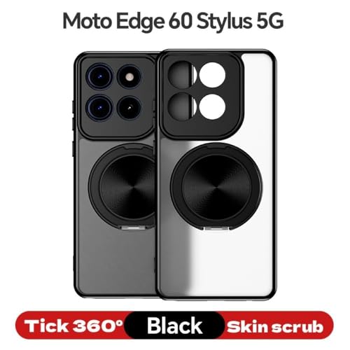 Coque Moto ThinkPhone 25 silicone premium noir avec anneau rigide chic - 2