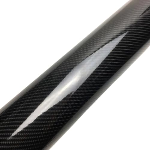 RZL 1 Film Vinyle Brillant en Fibre de Carbone 8D pour véhicule, Autocollant pour Ordinateur Portable, Housse de téléphone, Moto Autocollants de Style de Voiture(6D Carbon Black,152X50 CM)