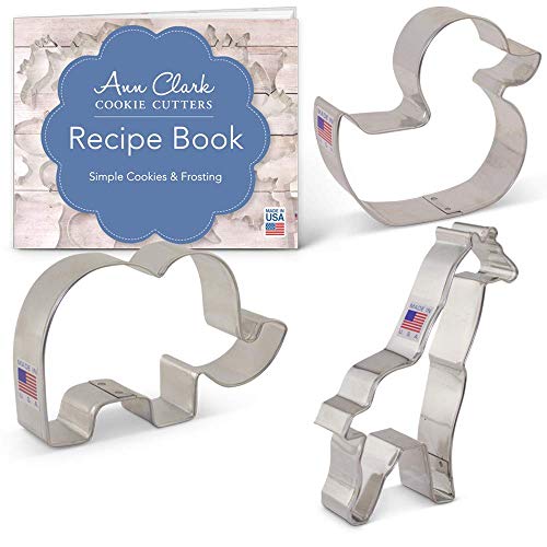 Ann Clark Cookie Cutters 3-Piece Baby Shower Cookie Cutter Set with Recipe Booklet