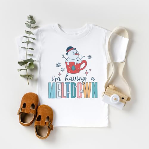 I'm Having A Meltdown Toddler Shirt - Melting Snowman Funny Christmas Kids T-Shirt - Boys Girls Graphic Tees - Natural Toddler & Youth Tee2