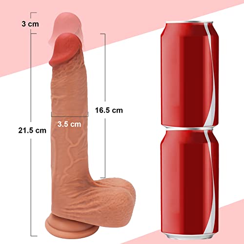 PLUMPTOYS Realistischer Dildo mit Stoßfunktion, starker Saugnapf, 42 °C beheizte Vibratoren für Sie, G-Punkt-Stimulator mit Fernbedienung, Silikon-Dildo, Sexspielzeug mit 7 Vibrationen, 5 Stößen und R – Bild 6