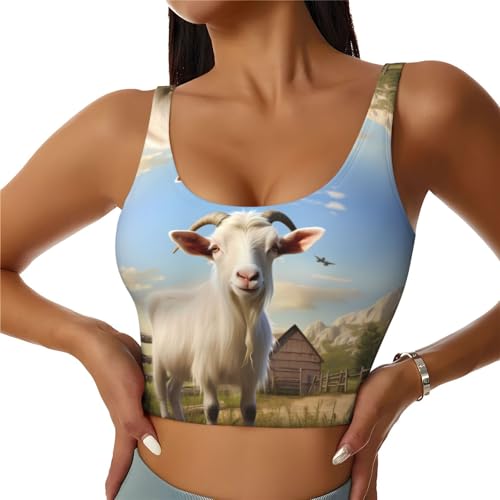 Gilet de sport femme imprimé chèvre de la ferme HYTTER pour yoga