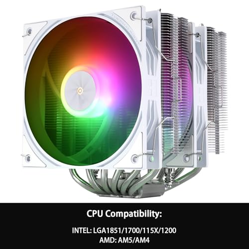 Image of Thermalright Peerless Assassin 120 SE ARGB White V3 CPU Air Cooler, 6 Copper Heat Pipes, Double Tower and Double ARGB Fans, 155mm High, for AM4 /AM5,Intel LGA1851 /1700 /115X /1200