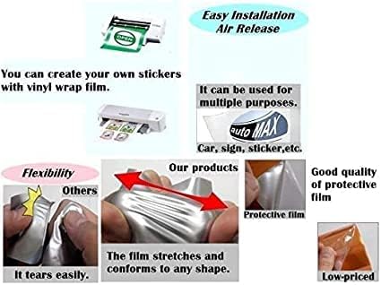 Image of CREON Vinyl Wrap for Car & Bike Self Adhesive Vinyl Wrap Sheet Sticker & Decal Roll Film Auto Car Vehical Air Release (2 feet x 10 feet, Black Glossy Wrap)