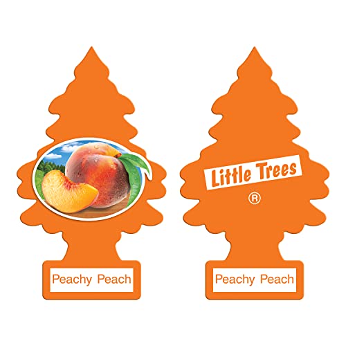 Image of Little Trees Cardboard Hanging Car, Home & Office Air Freshener, Peachy Peach (Pack of 6)