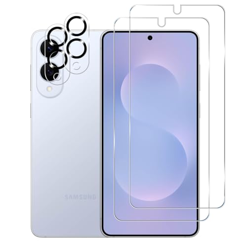 BIGFACE Galaxy S25 Edge Tempered Glass Screen Protector + Camera Lens Protector [2 + 2 Pack][Case Friendly][Anti-Scratch][Ultrasonic Fingerprint Unlock] HD Protective Film for Samsung Galaxy S25 Edge